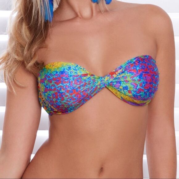 Luli Fama You Sexy Thing Twist Bandeau Bikini Top nwt - Picture 1 of 9